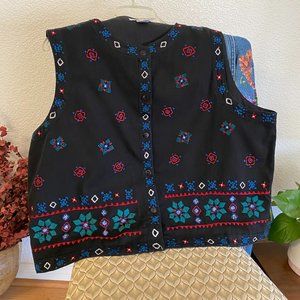 Vintage India Embroidered Cotton Vest